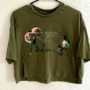 CONVERSE OVERSIZED FIT WOMENS CROP T-SHIRT